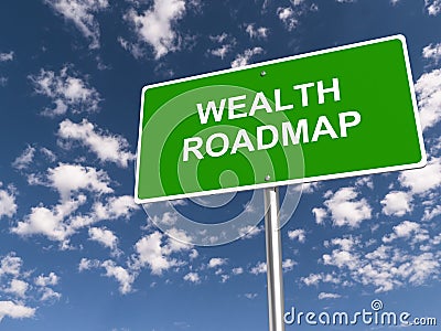 Wealth roadmap traffic sign Stock Photo