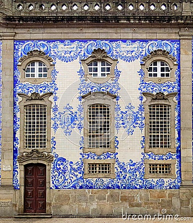 Wealthy house facade in Porto, Portugal. Stock Photo