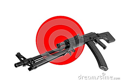 Weapon - Assault rifle Japan of a flag background Stock Photo