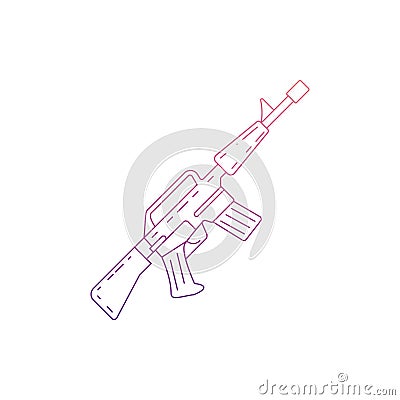 weapon automatic icon in Nolan style. One of Army collection icon can be used for UI/UX Stock Photo