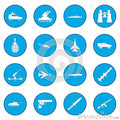 16 weapon icon blue Vector Illustration