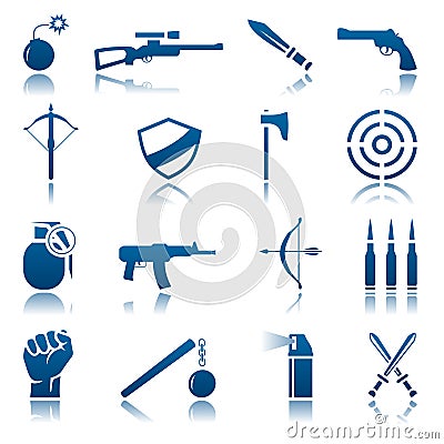 Weapon icon set Vector Illustration