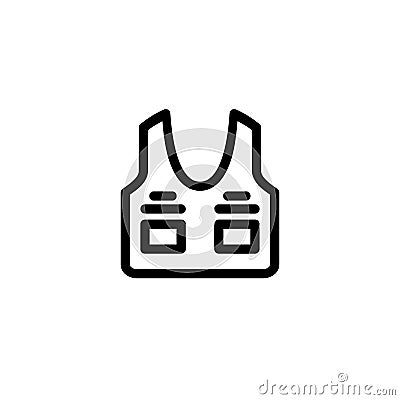 Armor Weapon Monoline Symbol Icon Logo for Graphic Design, UI UX, Game, Android Software, and Website. Vector Illustration