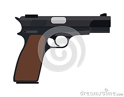 Weapon series vintage wild west army handgun military pistol gun vector. Vector Illustration