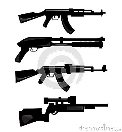 Weapon silhouettes Vector Illustration