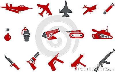 Weapons icon set Vector Illustration