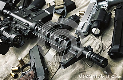 Weapons and military equipment for army, Assault rifle gun M4A1 Stock Photo