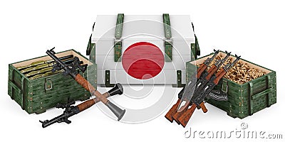 Weapons, military supplies in Japan, concept. 3D rendering Stock Photo