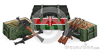 Weapons, military supplies in Kenya, concept. 3D rendering Stock Photo