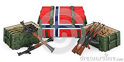 Weapons, military supplies in Norway, concept. 3D rendering Stock Photo