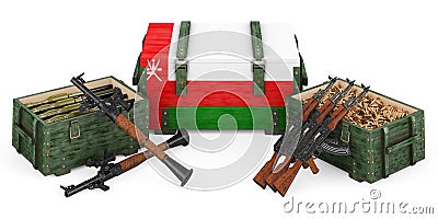 Weapons, military supplies in Oman, concept. 3D rendering Stock Photo