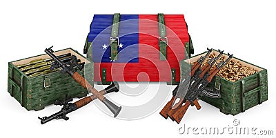 Weapons, military supplies in Samoa, concept. 3D rendering Stock Photo