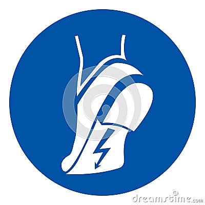 Wear Anti Static Shoes Symbol Sign ,Vector Illustration, Isolate On White Background Label. EPS10 Vector Illustration