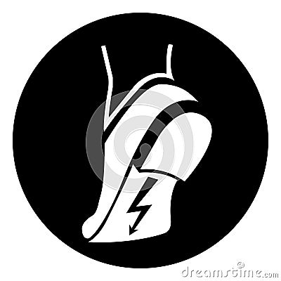 Wear Anti Static Shoes Symbol Sign ,Vector Illustration, Isolate On White Background Label. EPS10 Vector Illustration