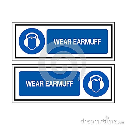 Wear Earmuff Symbol Sign, Vector Illustration, Isolate On White Background, Label ,Icon Vector Illustration