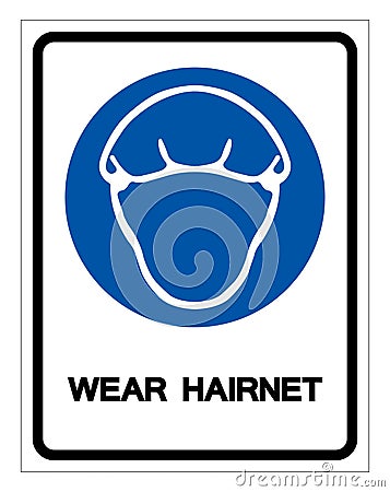 Wear Hairnet Symbol Sign, Vector Illustration, Isolate On White Background Label .EPS10 Vector Illustration