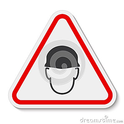 Wear helmet Sign symbol Isolate On White Background,Vector Illustration EPS.10 Vector Illustration