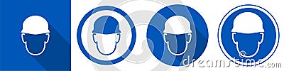 Wear helmet Symbol Sign Isolate on White Background,Vector Illustration Vector Illustration