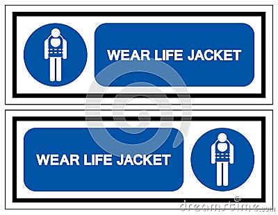 Wear Life Jacket Symbol Sign, Vector Illustration, Isolate On White Background Label .EPS10 Vector Illustration