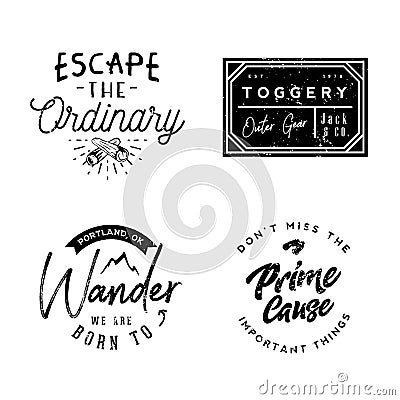 Wear logotypes in vintage style, minimal vintage Vector Illustration