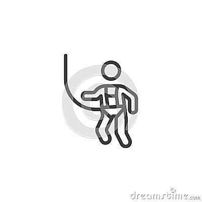 Wear Safety Harness line icon Vector Illustration