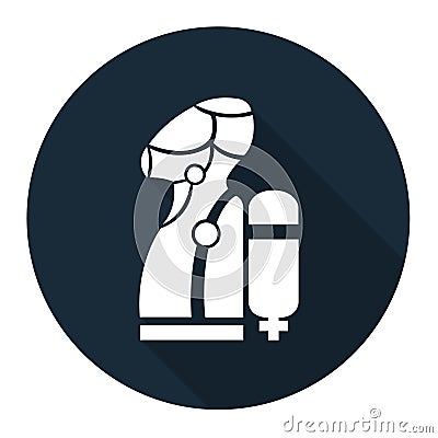 Wear SCBA (Self Contained Breathing Apparatus) Symbol Isolate On White Background,Vector Illustration Vector Illustration