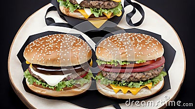 Wear Your Love for Cheeseburgers Celebrating National Double Cheeseburger Day with a Styli.AI Generated Stock Photo