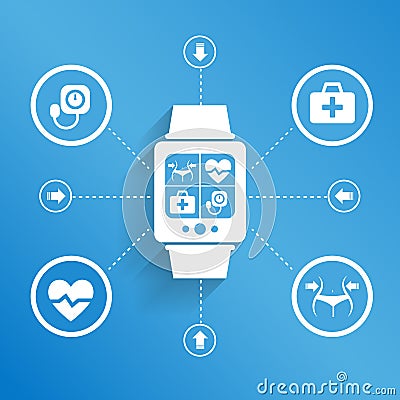 Wearable device for Health Vector Illustration