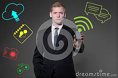 Wearable device of using smartphone Stock Photo