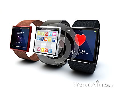 Wearable smartwatches concept Stock Photo