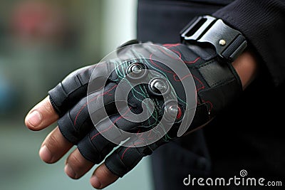 wearable tech gloves with touch screen capability Stock Photo