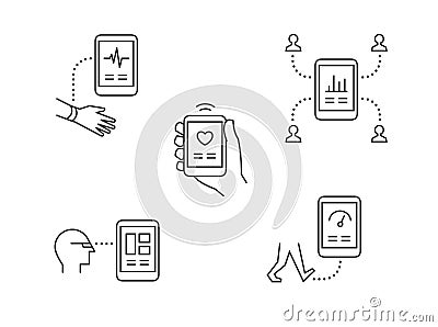 Wearable technology icons Vector Illustration