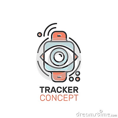 Wearable Watch Tracker Vector Illustration