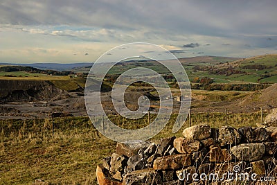 Weardale quarry view. Stock Photo