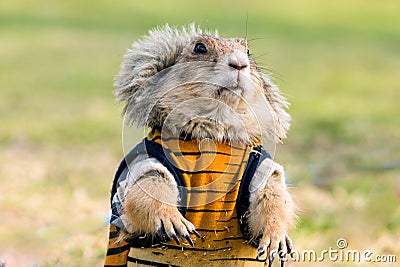 Wearing cloth prairie dog Stock Photo