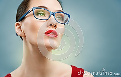 Wearing glasses Stock Photo