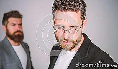 Wearing glasses may really mean you are smarter. Man handsome bearded mature guy wear eyeglasses. Eye health and sight Stock Photo