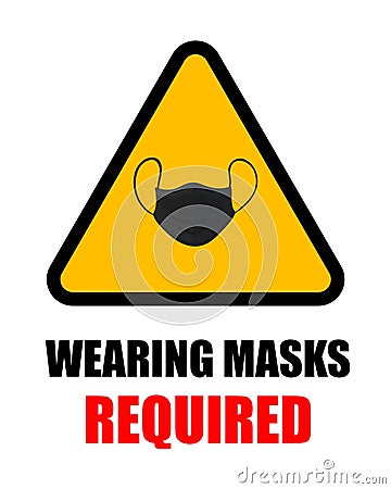 WEARING MASKS REQUIRED Basic RGB Vector Illustration
