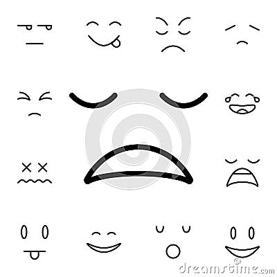 Weary, face flat vector icon in emotions pack Stock Photo