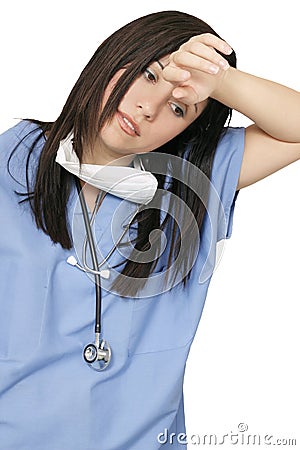 Weary healthcare professiona Stock Photo