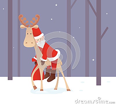 Weary Santa Claus Vector Illustration