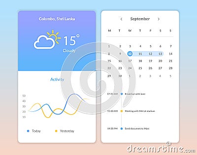 Weather Application Screens Vector Illustration