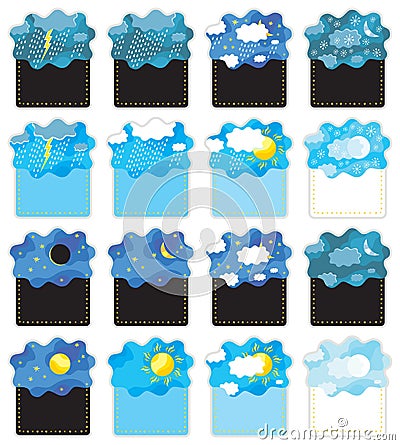 Weather banners /day night / vector Vector Illustration