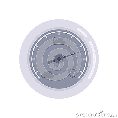 Weather barometer icon flat isolated vector Cartoon Illustration