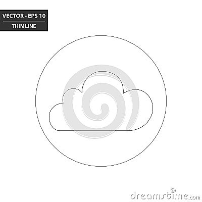 Weather - cloud thin line flat icon Vector Illustration