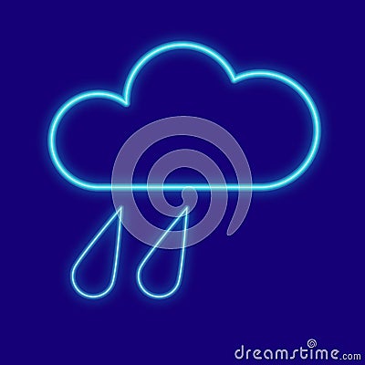 Weather. Clouds, drops, rain Vector Illustration