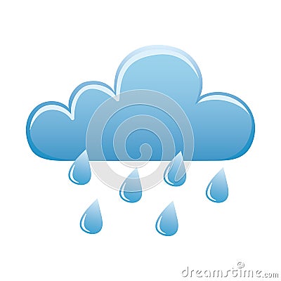 Weather clouds rainy sky icon isolated image Vector Illustration