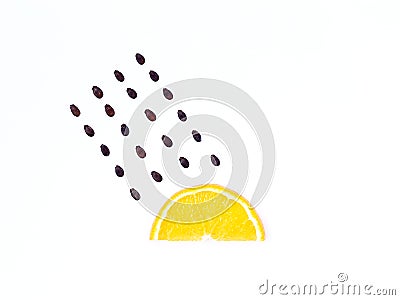 Weather concept, orange shape of rainy season. part of a weather Stock Photo