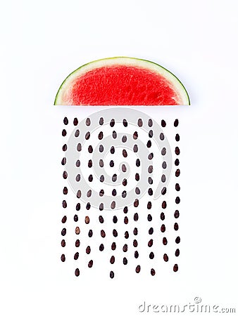 Weather concept, watermelon shape of rainy season. part of a wea Stock Photo