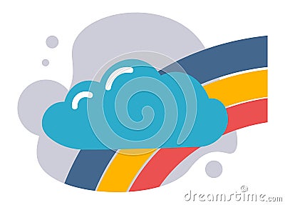 Weather conditions cloudscape and rainbow forecast Stock Photo